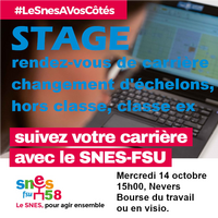 14 octobre 15h : « Préparer son rendez-vous de carrière et suivre sa carrière »