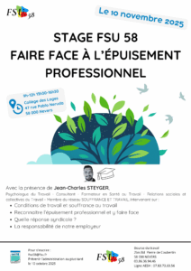 Stage « Faire face à l'épuisement professionnel » le 10 novembre