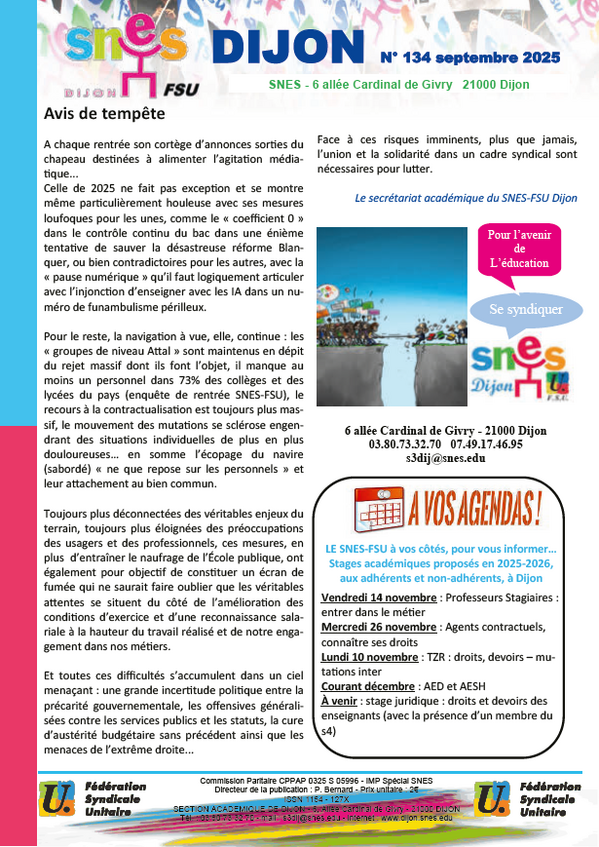 Snes-Dijon septembre 2025